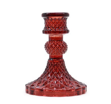 Load image into Gallery viewer, Glass candle holder - vintage style, Vampire red