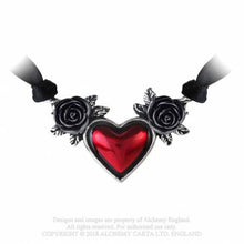 Load image into Gallery viewer, Bloodheart ribbon necklace - alchemy gothic