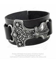 Load image into Gallery viewer, Thunderhammer, real leather wrist strap- Alchemy Gothic