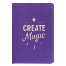 Load image into Gallery viewer, Notebook - purple velvet, create magic - lined, 80 pages, 21cm
