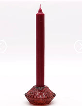 Load image into Gallery viewer, Glass candle holder - flower flip tealight &amp; dinner candle style, Vampire red
