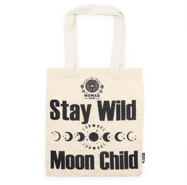 Tote bag - Stay wild Moon child, cotton