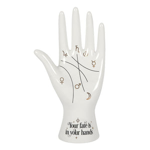 Palmistry hand, ceramic white 19cm