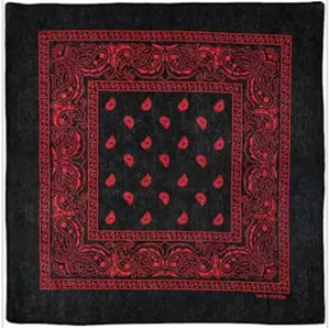 Bandana - black and red paisley