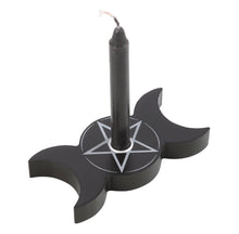 Load image into Gallery viewer, Spell candle holder - triple moon shape
