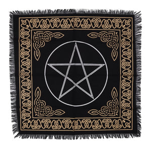 Altar cloth - fringed pentagram 50x50cm