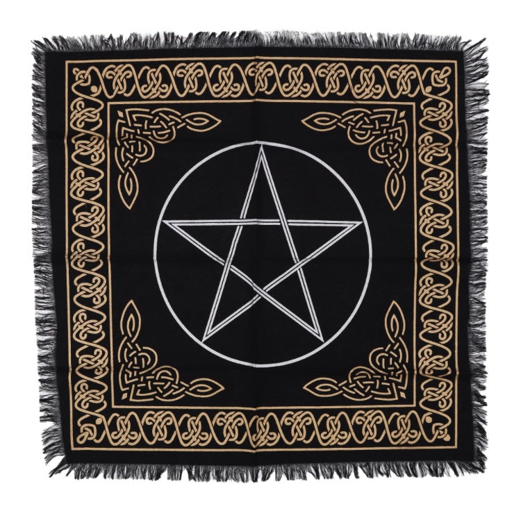 Altar cloth - fringed pentagram 50x50cm