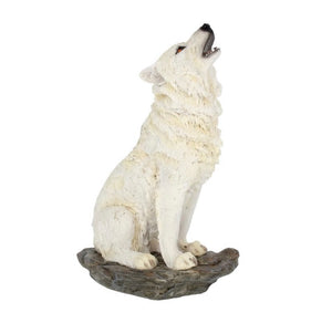 White howling wolf - storms cry 20cm
