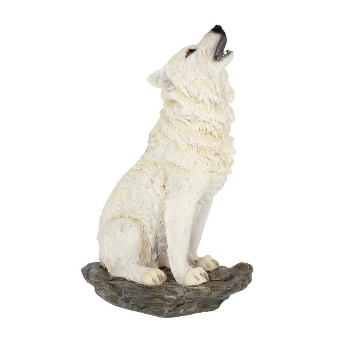 White howling wolf - storms cry 20cm