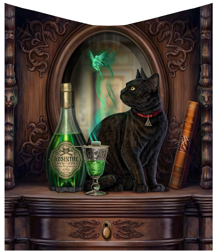 Throw - Absinthe cat fairy - Lisa Parker - Velvet +fleece 160cm