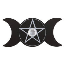 Load image into Gallery viewer, Spell candle holder - triple moon shape
