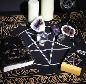 Altar cloth - fringed pentagram 50x50cm