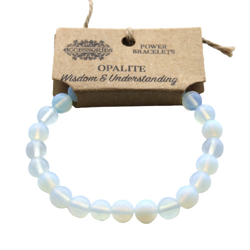 Power bracelet - round bead -  Opalite