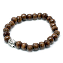 Load image into Gallery viewer, Wood bead bracelet with buddha bead
