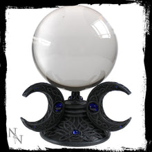 Load image into Gallery viewer, Triple moon crystal ball holder with 110mm crystal ball (collect only)
