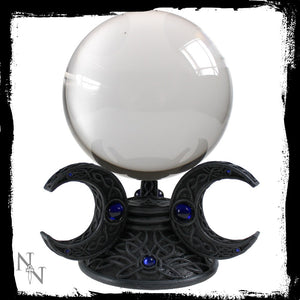 Triple moon crystal ball holder with 110mm crystal ball (collect only)