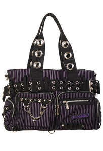 Large pinstripe bag - Purple - Banned apparel