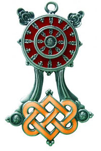 Briar dharma charm - buddhist wheel pendant