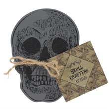 Load image into Gallery viewer, Grey skull coasters (set of 4)
