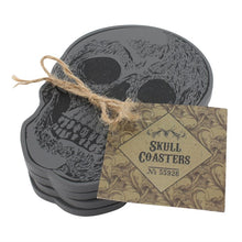 Load image into Gallery viewer, Grey skull coasters (set of 4)
