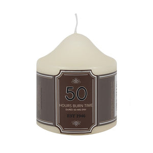 Pillar candle - ivory - 50 hour
