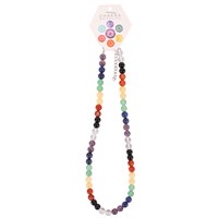 Chakra gem Necklace round beads
