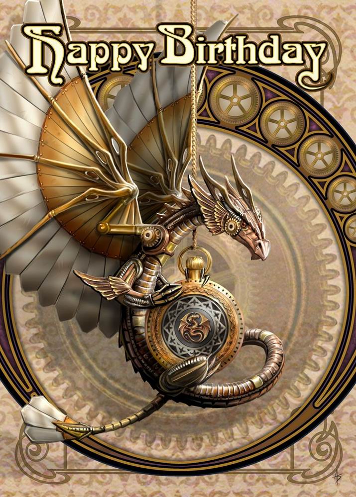 Greeting card - Clockwork dragon