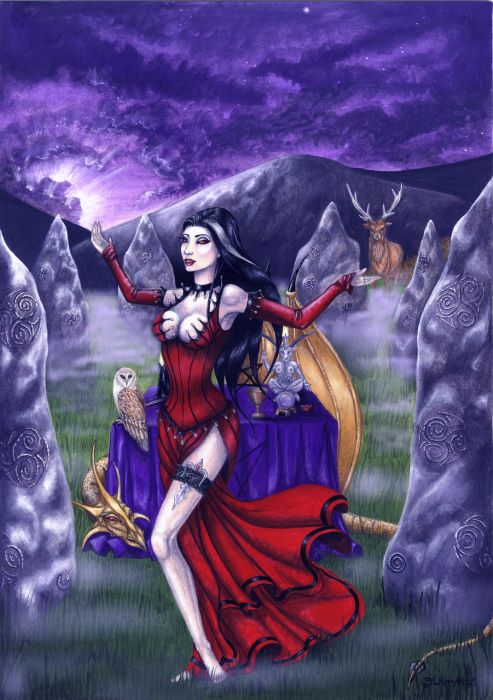 Greeting card - Gothic moon - Enchantress