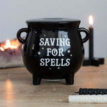 Load image into Gallery viewer, Cauldron Money Box &#39;saving for spells&#39;
