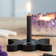 Load image into Gallery viewer, Spell candle holder - triple moon shape
