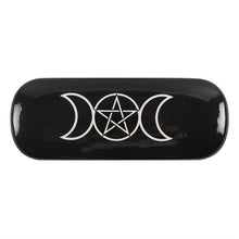 Load image into Gallery viewer, Glasses case - ouija, allover pentagrams and triple moon designs
