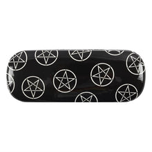 Load image into Gallery viewer, Glasses case - ouija, and allover pentagrams designs
