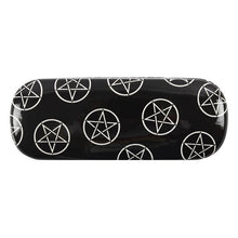 Load image into Gallery viewer, Glasses case - ouija, allover pentagrams and triple moon designs
