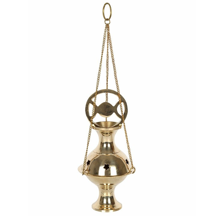 Metal Triple Moon hanging Incense Censer thurible