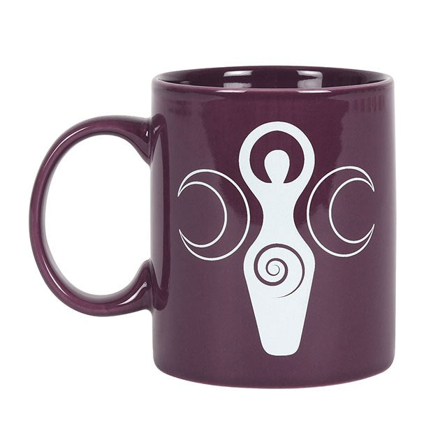 Moon goddess mug, ceramic, purple