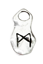 Load image into Gallery viewer, Rune charm pendants on black cord
