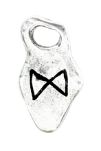 Load image into Gallery viewer, Rune charm pendants on black cord
