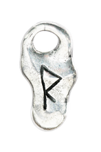 Load image into Gallery viewer, Rune charm pendants on black cord
