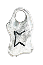 Load image into Gallery viewer, Rune charm pendants on black cord
