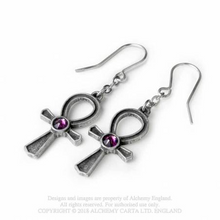 Load image into Gallery viewer, Alchemy gothic - Ankh of Osiris dropper earrings
