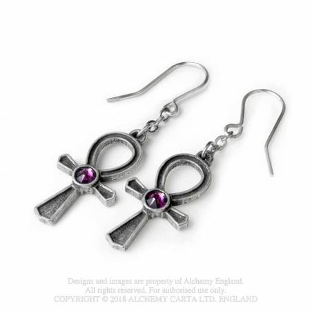 Alchemy gothic - Ankh of Osiris dropper earrings