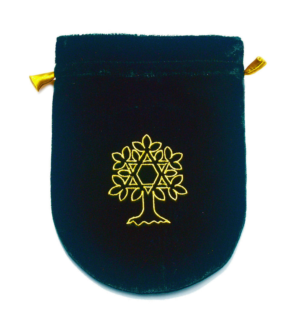 Green Velvet Tree of Life Tarot Bag pouch