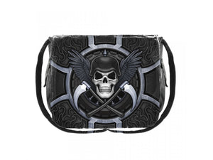 Messenger Shoulder Bag 40cm - Biker skull - James Ryman