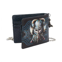 Load image into Gallery viewer, Wallet - danegald - viking skull with chain
