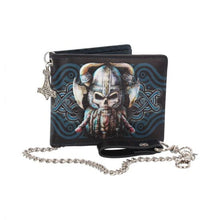 Load image into Gallery viewer, Wallet - danegald - viking skull with chain
