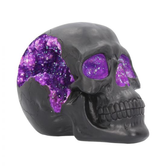 Geode skull - purple 17cm