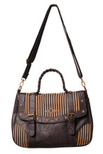 Load image into Gallery viewer, Brown stripe steampunk handbag - Banned alternative wear
