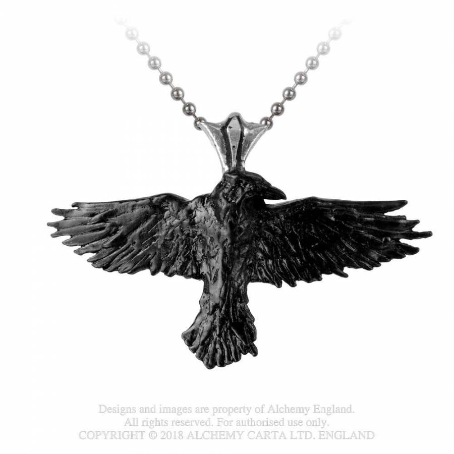 Black raven necklace - Alchemy gothic