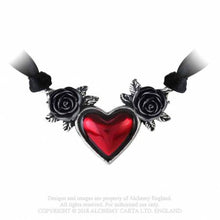 Load image into Gallery viewer, Bloodheart ribbon necklace - alchemy gothic
