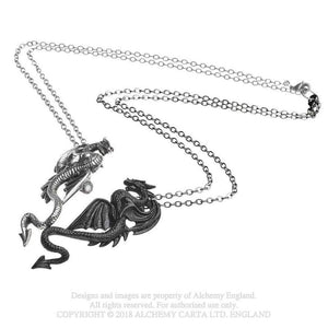 Draconic Tryst double dragon pendant - alchemy gothic